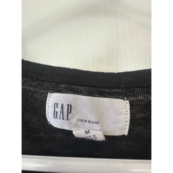 Gap linen blend women’s size medium black blouse - Picture 5 of 7